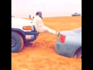 how to push a car out of the sand